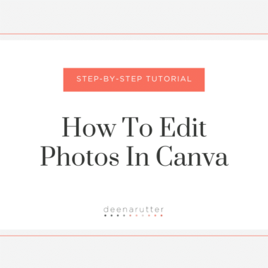 editing photos in Canva tutorial